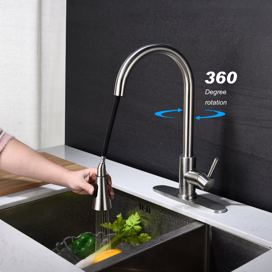 Pull-Out Kitchen Faucet before after