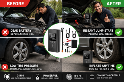 2-in-1 Car Jump Starter & 150 PSI Tire Inflator
