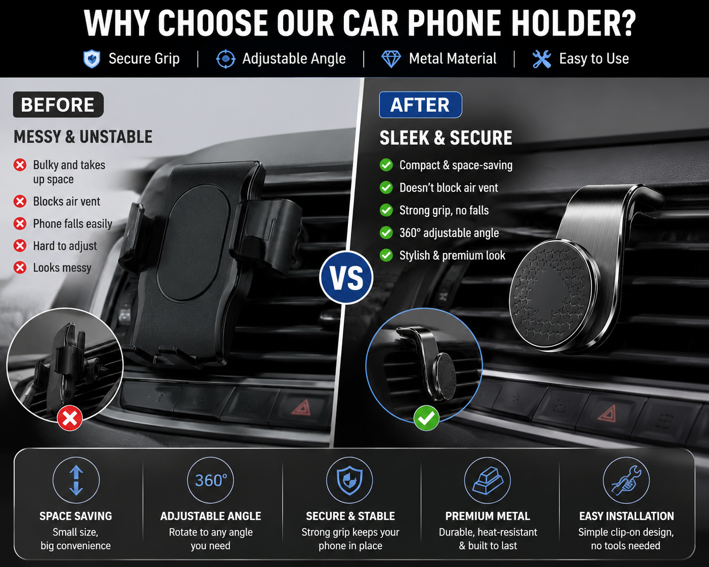 Magnetic Car Phone Mount