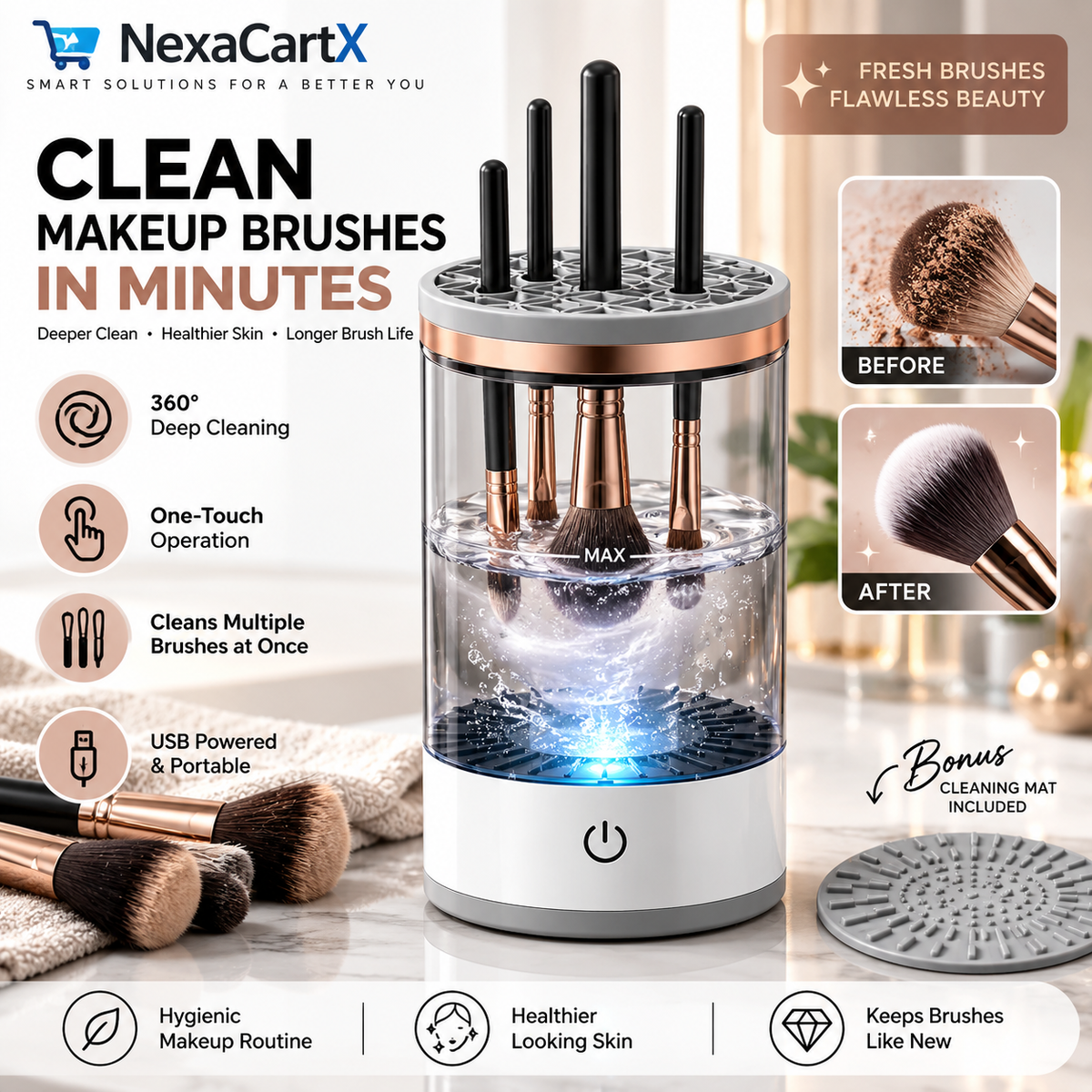 Electric Makeup Brush Cleaner Machine