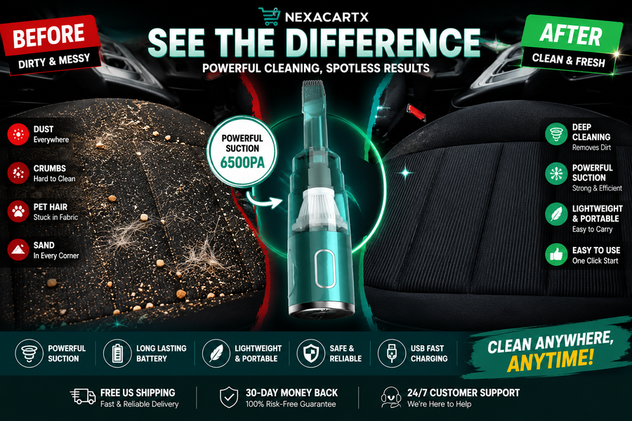 29000PA Car Vacuum before after