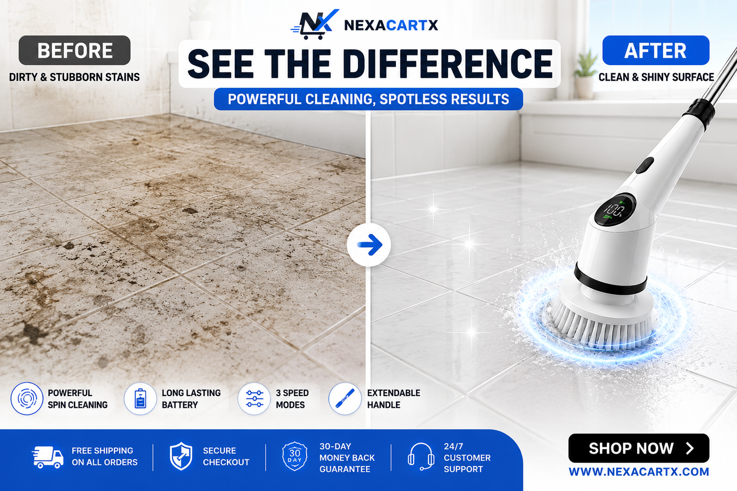 Cordless Electric Spin Scrubber