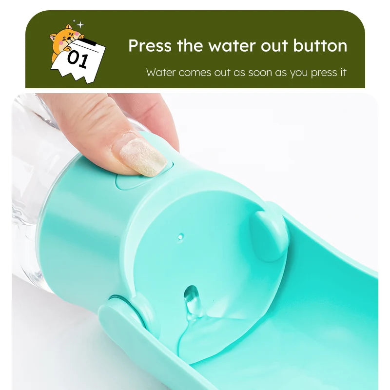 1pc 350ml portable folding outdoor water bottle for pets，350ml