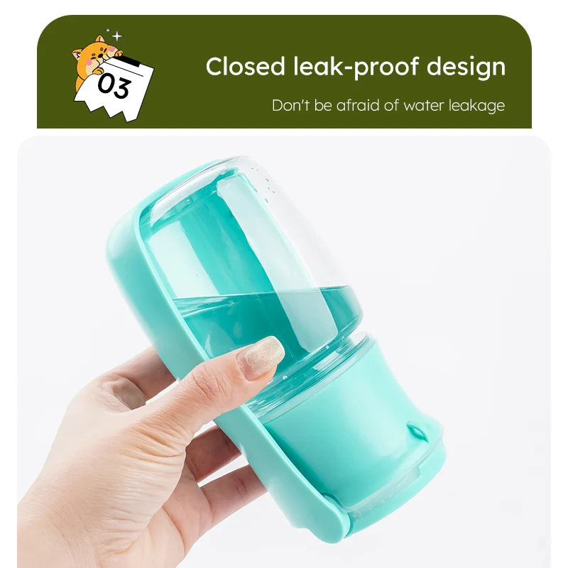 1pc 350ml portable folding outdoor water bottle for pets，350ml