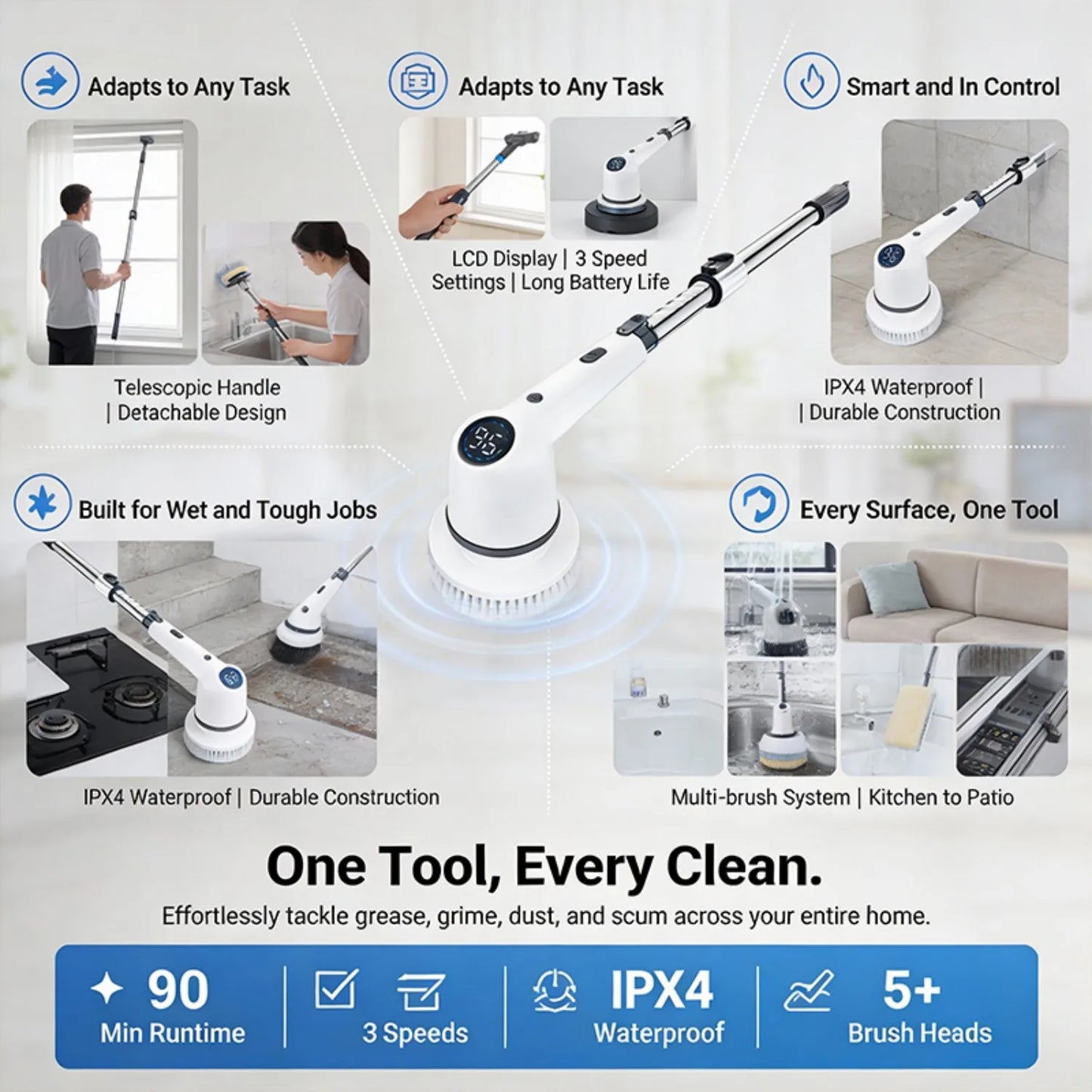 Cordless Electric Spin Scrubber