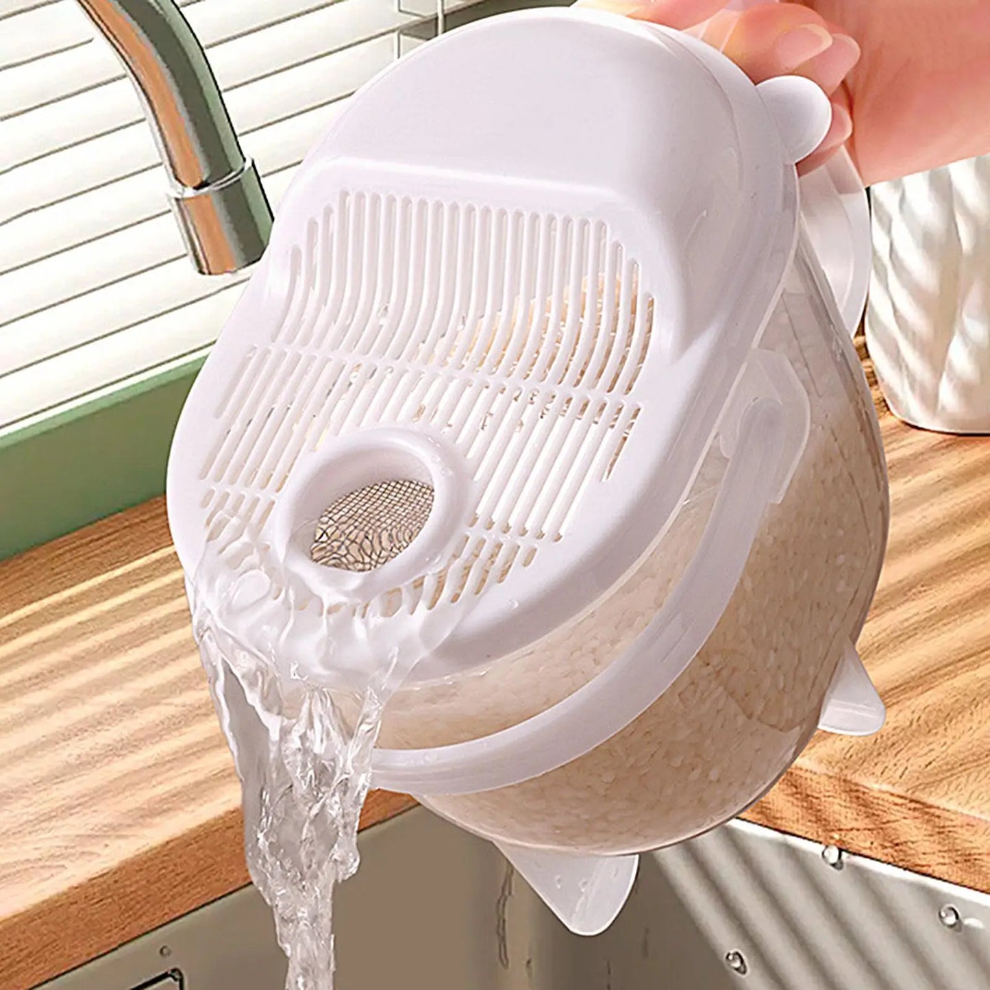 Rice Washing Basket & Bowl