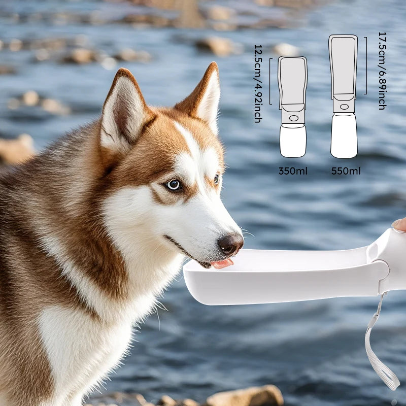 1pc 350ml portable folding outdoor water bottle for pets，350ml
