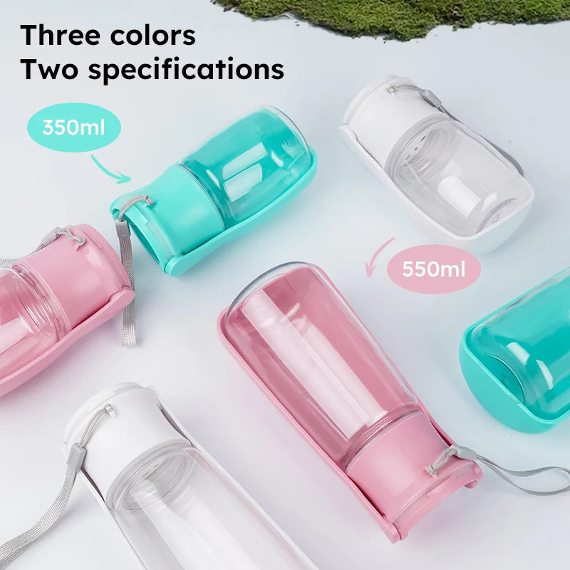 1pc 350ml portable folding outdoor water bottle for pets，350ml